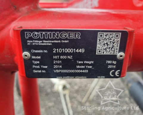 Pottinger HIT 800 NZ Tedder