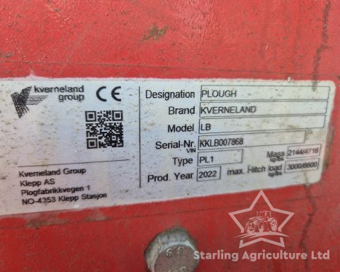 Kverneland LB85 6F (5+1) Plough and Packomat