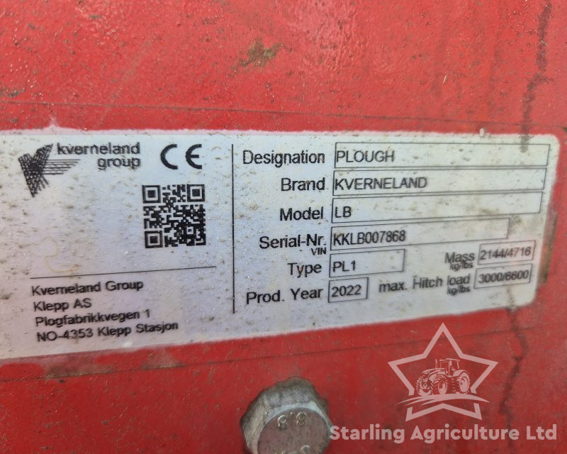 Kverneland LB85 6F (5+1) Plough and Packomat