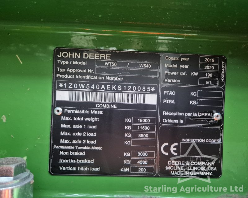 John Deere W540 Combine