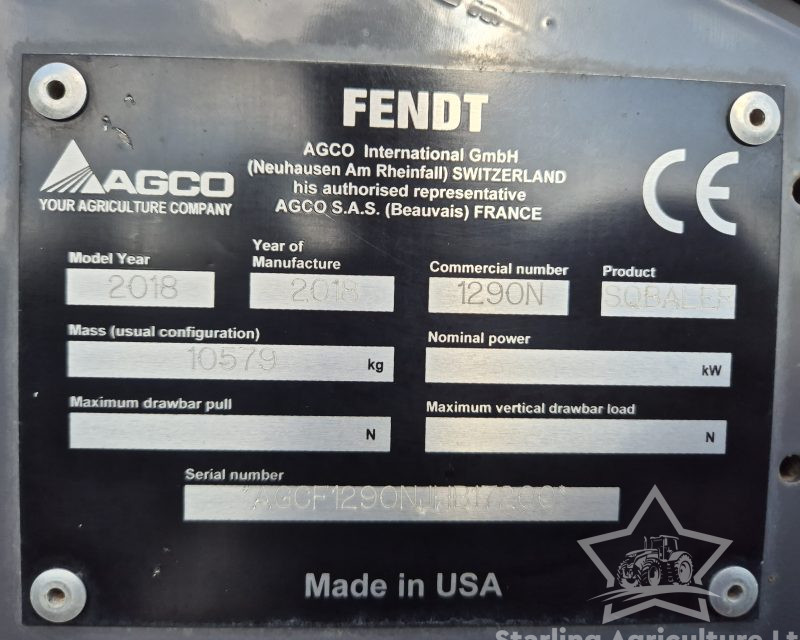 Fendt 1290NXD (MF 2270XD ) Baler